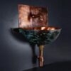 Oxidized Copper wall mount sink Bathroom  , Vintage Copper Sink Bathroom