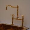 Deck Mount Solid Brass Bridge Kitchen Faucet . New Style Brass Faucet for Kitchen Sink