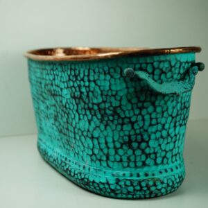Large Oval Copper Beverage Tub with Handles , Copper Ice Bucket