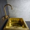 Undermount Single Brass Kitchen Sink Various Sizes , Hammered Brass Kitchen Sink