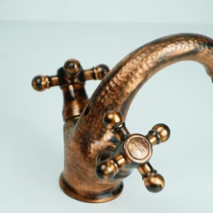 Aged Copper Faucet Bathroom Sink Mixer Tap , Aged Copper Single Hole Mixer  Faucet