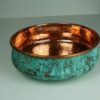 Handmade Natural Copper Patina Bathroom Vessel Sink ,Round Shape Copper Vessel sinks for bathroom
