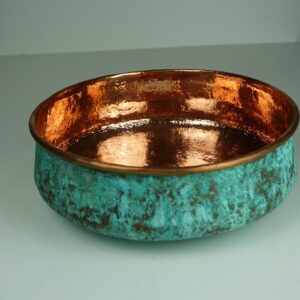 Handmade Natural Copper Patina Bathroom Vessel Sink ,Round Shape Copper Vessel sinks for bathroom
