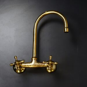 Solid Brass Wall Mount Kitchen Sink Faucet ,Vintage Wall Mount Kitchen Sink Faucet