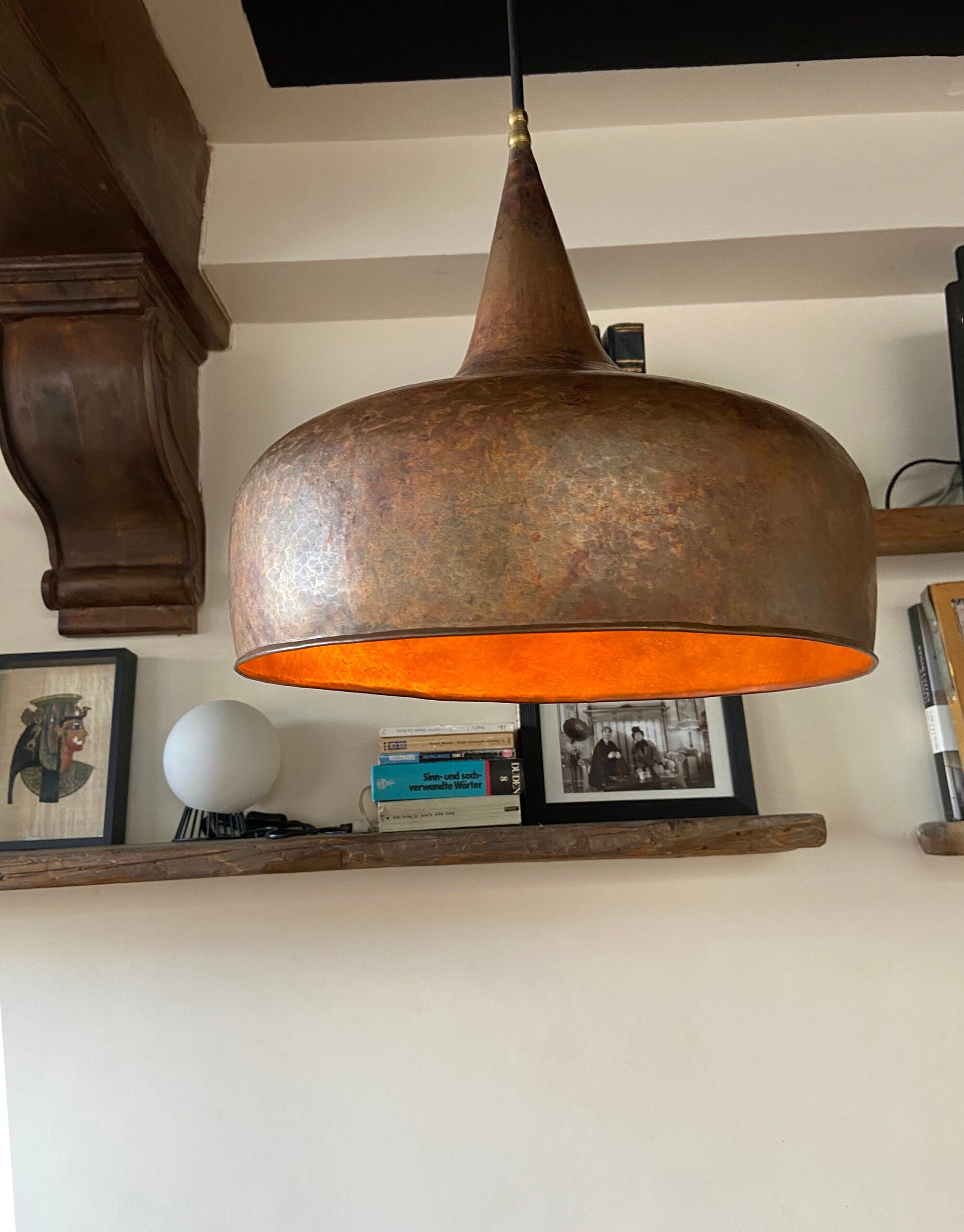 Aged Copper Farmhouse Pendant Light , Vintage copper ceiling light , Rustic Lighting Home and Restaurant