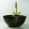 Double Walled Outside Hammered Solid brass Sink , Wash basin Lavabo Bathroom Sink Counter Top Solid Brass Cabinet Basin