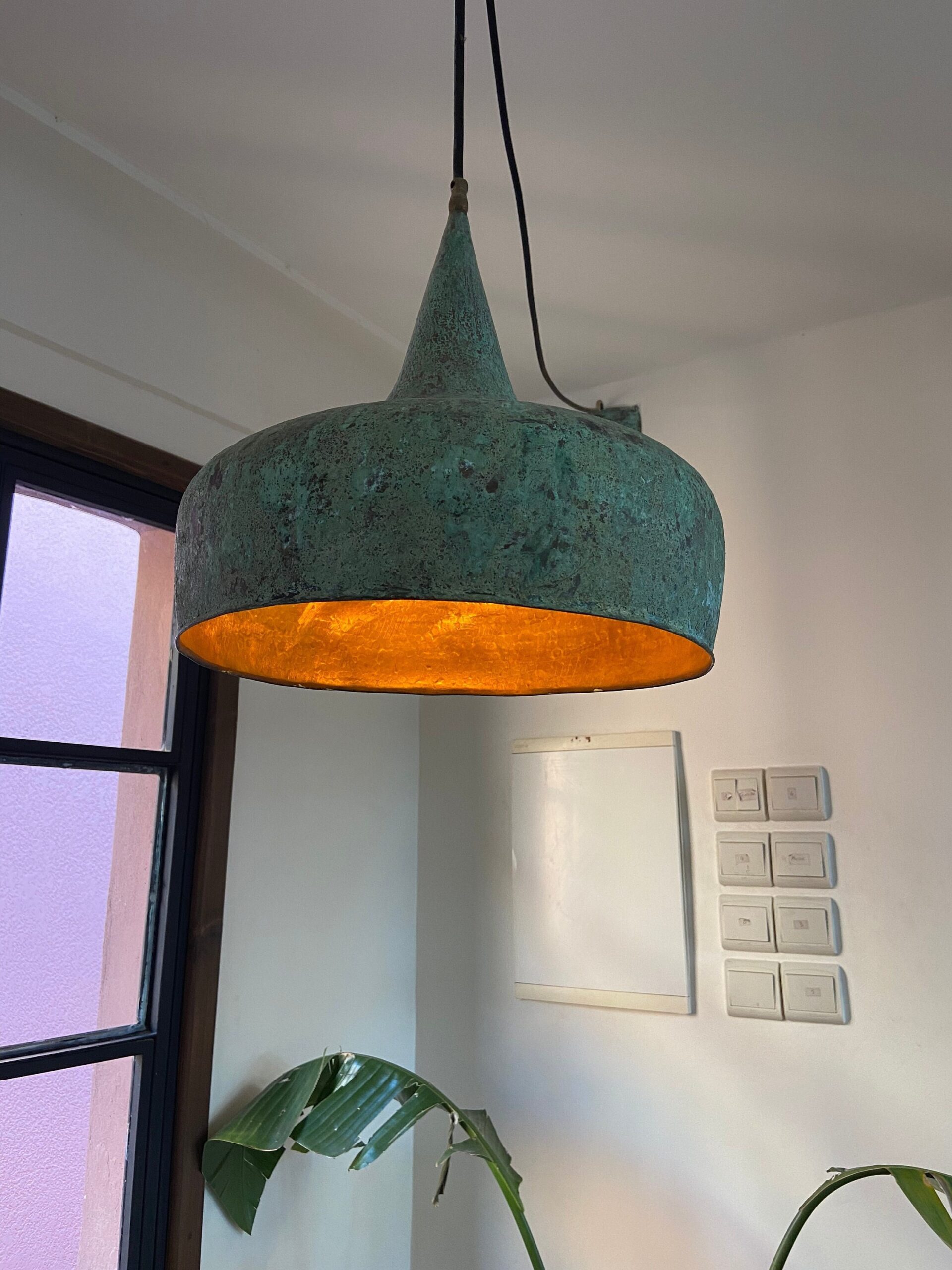 Oxidized Copper Pendant Light , Vintage Copper Pendant Light for Island kitchen and bedroom