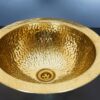 Unlacquered Brass Bathroom Sink . Handmade Solid Brass Bar Sink Drop In