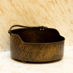 Rustic Brass Hammered Round Bathroom Sink , Aged Brass Vessel sink for bathroom