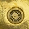 Unlacquered Brass Kitchen Sink Drain Opening 3-1/2" Drain Fitting with Basket Strainer