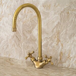 Single Hole Unlacquered Brass Bathroom Sink Faucet , Available in various finishes