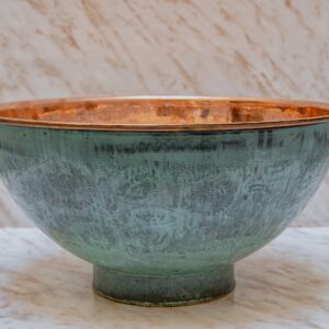Handmade Oxidized Copper vessel sink Bathroom , Rustic Vessel Oxidized Copper Sink