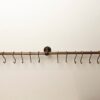 Oil Rubbed Bronze  Wall Mounted Pot Rack , Copper Kitchen Rail with Hooks , Oil Rubbed Bronze Wall Pot Rack Kitchen Storage
