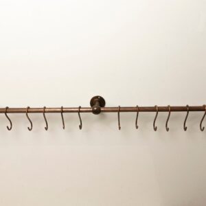 Oil Rubbed Bronze  Wall Mounted Pot Rack , Copper Kitchen Rail with Hooks , Oil Rubbed Bronze Wall Pot Rack Kitchen Storage