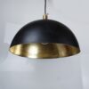 Vintage Pendant Light - Farmhouse Dome Chandelier in Black and Brass for Kitchen Island, Bedroom, Dining Room, Hallway
