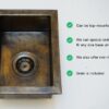 Antique Solid Brass Undermount Bar Sink In Various Sizes