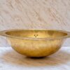 Unlacquered Brass Engraved Bathroom Sink , Solid Brass Drop in Sink