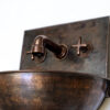 Wall Mounted Copper Bathroom Sink With Mixer Faucet , Rustic Wall Mount Sink