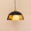 Brass Light Fixture Dome Unlacquered Brass and Black Pendant Light Island Kitchen