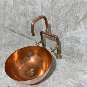 Handcrafted copper vessel sink , Custom Sized Bathroom sink 