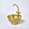 Engraved Brass Bathroom Vessel Sink, Round brass wash basin