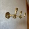 Set of 3  Unlacquered Brass Wall Hooks- Handcrafted Coat Hanger-Towel Hook for Bathrooms & Kitchens