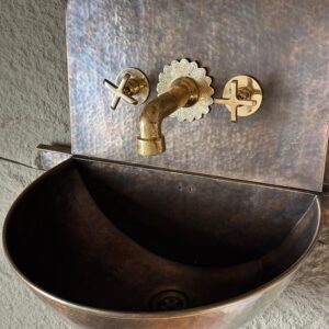 Unlacquered Brass Wall Mounted Faucet with rough in valve