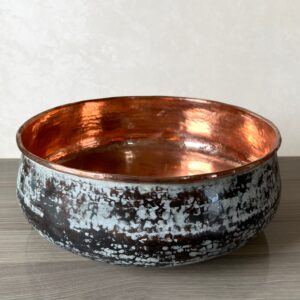 Round Hand Hammered Copper Vessel Sink - Handcrafted Bathroom Basin