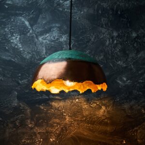 Oxidized Copper Pendant Light - Handcrafted Copper Island Kitchen Lighting - Copper light fixture
