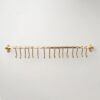 Unlacquered Solid Brass Pot Rail With Hooks , Vintage Pot Hangers for Kitchen