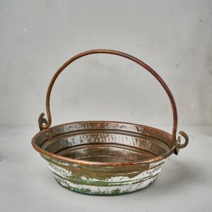 Green and white Patina Copper Bucket Bathroom Sink in Various sizes
