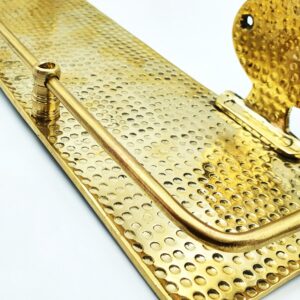 Hammered Solid Brass Bathroom Wall Shelf, 16 in