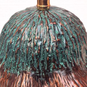 Oxidized Copper Pendant Lamp – Handcrafted Floral Dome Light for Rustic Farmhouse Décor