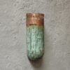 Set of 2 Green Patina Copper Wall Sconce, Copper Hanging Scones Hallway