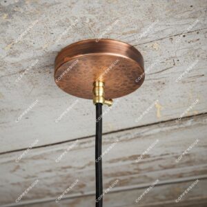 Handmade Hammered Copper Pendant Light – Rustic Farmhouse Kitchen Island Ceiling Fixture