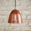 Set Of Two Handmade Hammered Copper Farmhouse Pendant Lights