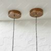 Set of 2 Hammered Copper Pendant Lights – Handmade Vintage Farmhouse Ceiling Lamps, Sculptural Oxidized Hanging Lighting for Kitchen Island