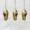Set of 2 Hammered Brass Pendant Lights ,Pair of Solid Brass Hanging Lamps