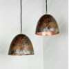 Set of 2 Oxidized Pendant Light | Two Kitchen Island Pendant Lights | Handmade Copper Kitchen Island Hanging Lamp
