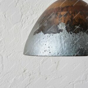 Oxidized Copper Dome Pendant Light – Rustic Industrial Ceiling Lamp for Kitchen Island ,Dining Room