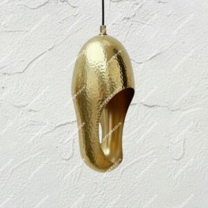 Set of 3 Hammered Brass Hanging Lamps ,Pair of Solid Brass Light Fixture