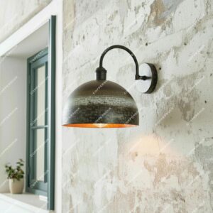 Vintage Copper Wall Sconce – Rustic Dome Light Farmhouse Lighting , Outdoor Aged Lamp