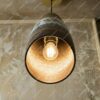 Set of 2 Oxidized Copper Tall Pendant Lights – Handcrafted Rustic Cylinder Fixtures