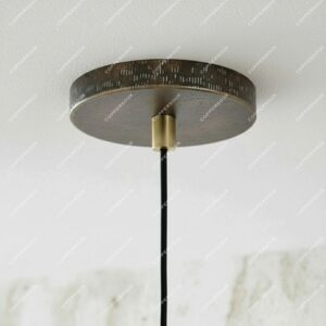 Vintage Copper Drum Pendant – Handmade Oxidized Ceiling Light for Dining Room or Bedroom