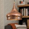 Copper Onion Dome Pendant Light – Handmade Rustic Copper Ceiling Fixture Kitchen Island