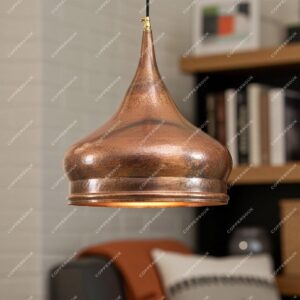 Copper Onion Dome Pendant Light – Handmade Rustic Copper Ceiling Fixture Kitchen Island
