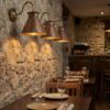 Hammered Copper Wall Light Sconce – Rustic Cone Shade Indoor Outdoor Lighting